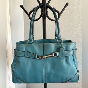 COACH Teal Leather Handbag